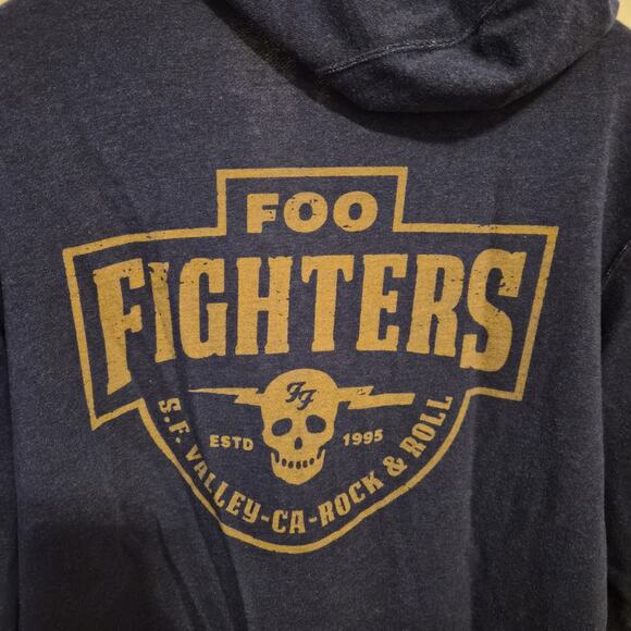 Foo Fighters Sweatshirt Womens Large Full Zip Blue Tour Concert Merch *READ - Picture 4 of 9